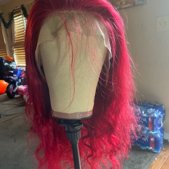Red lace front wig